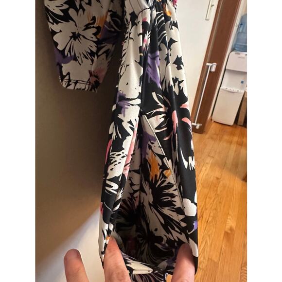 Robert Louis Floral Long Sleeve Dress Women’s 2X Tie Waist - Picture 2 of 6